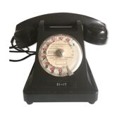 Téléphone PTT en bakélite noir vintage