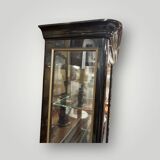 1950s black lacquered two-body display cabinet - bookcase