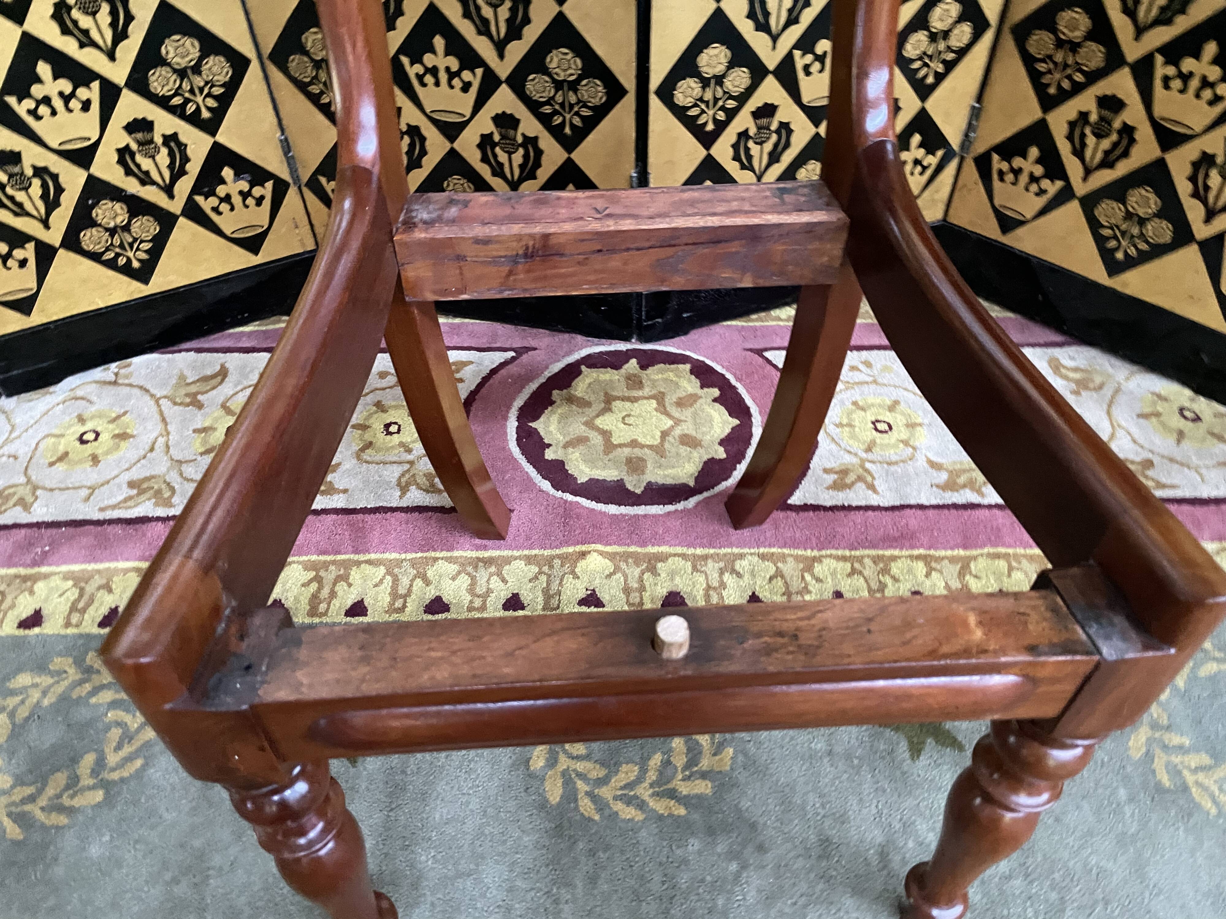 Suite of 6 english mahogany chairs 19th restored