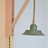 Green lamp and wooden support