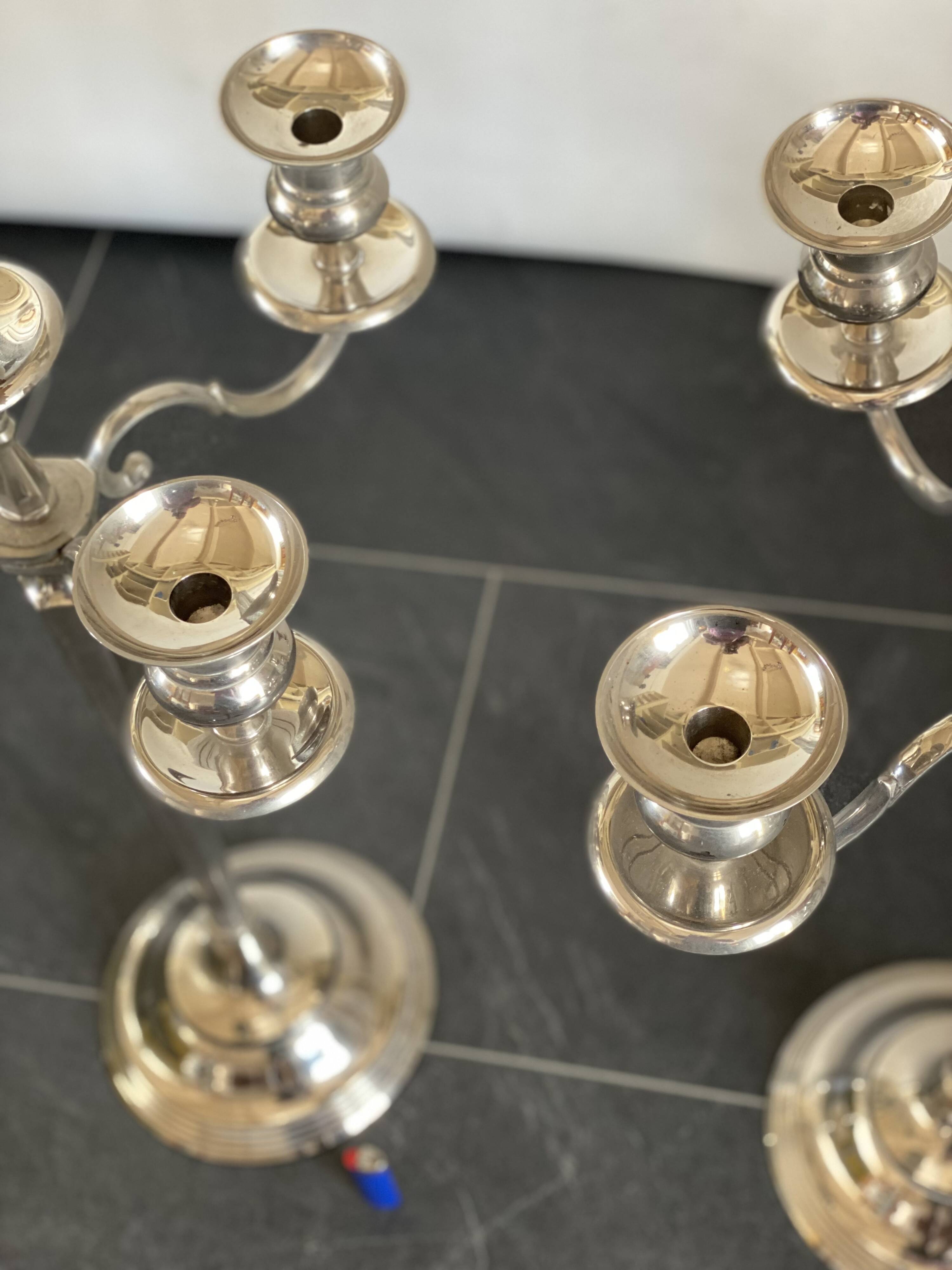 Pair of extra large floor metal candelabras