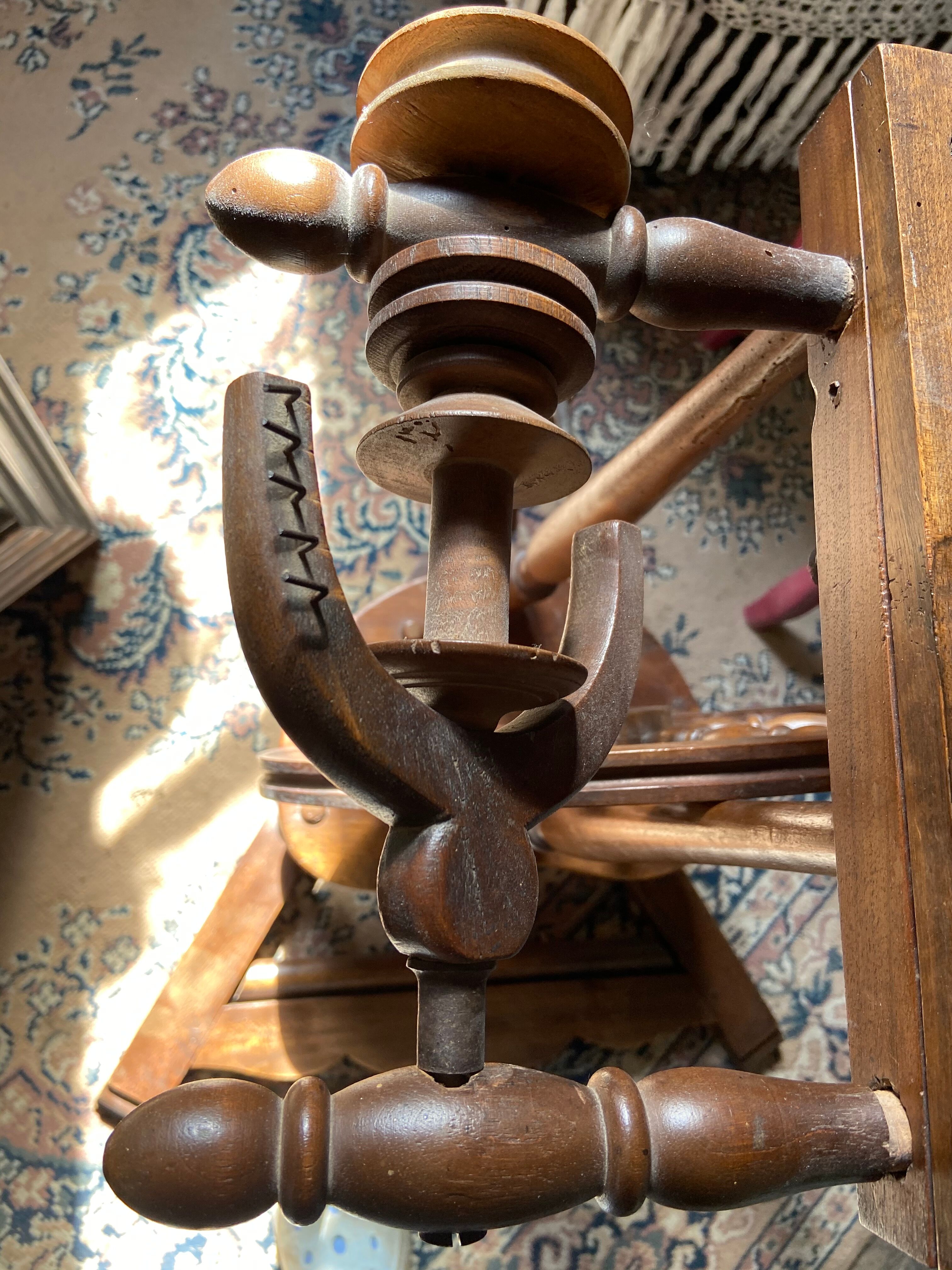 Wooden spinning wheel