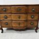 Louis XV commode with three drawers in solid walnut, 18th century