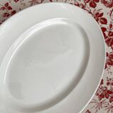 Plat ovale blanc en terre de fer Digoin et Sarreguemines