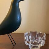 Vintage orrefors small crystal corona bowl , design by lars hellsten, sweden 1970s