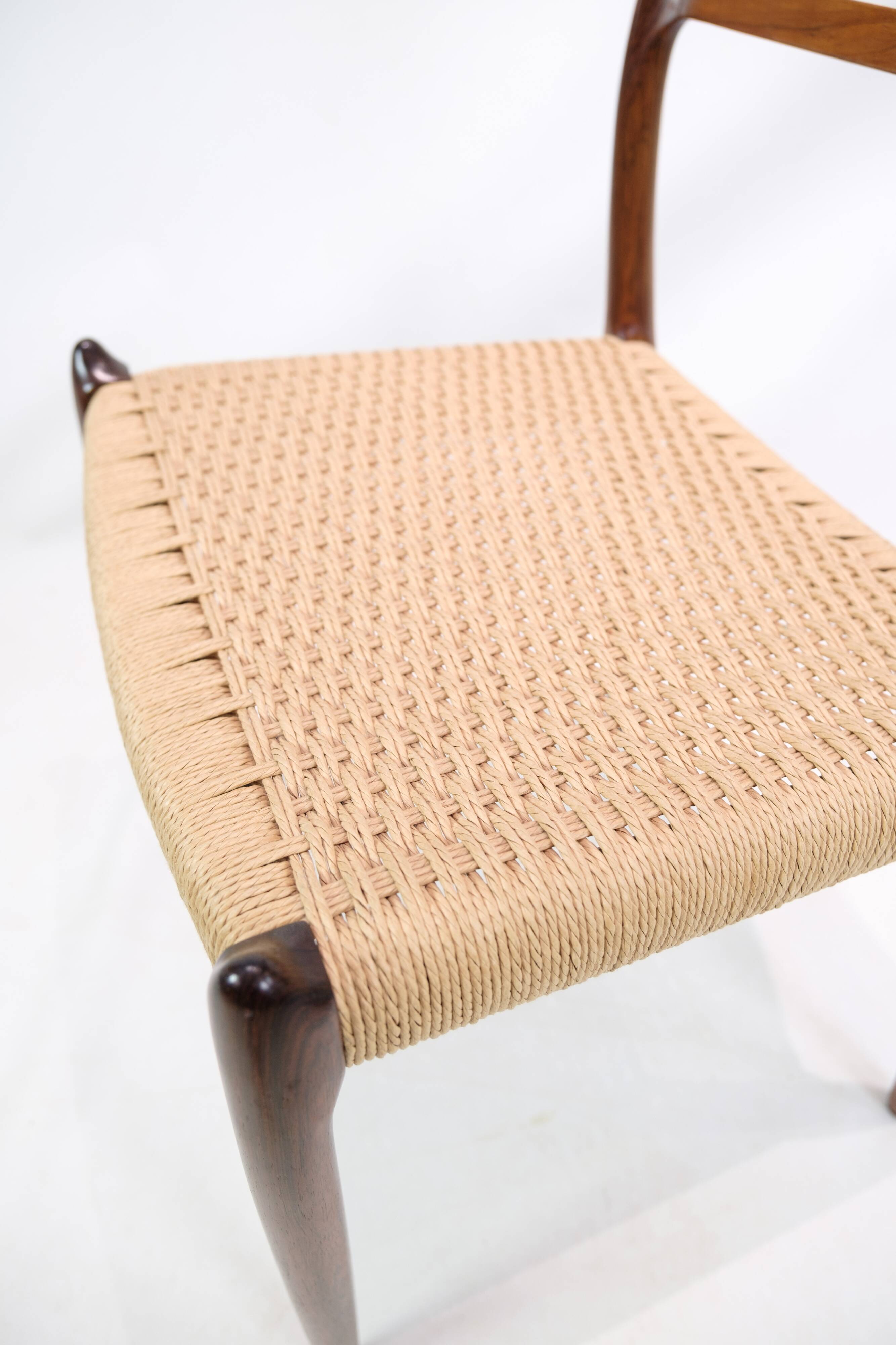 Set Of 6 Dining Chairs Model 78 Made In Rosewood By N. O Møller From 1950s