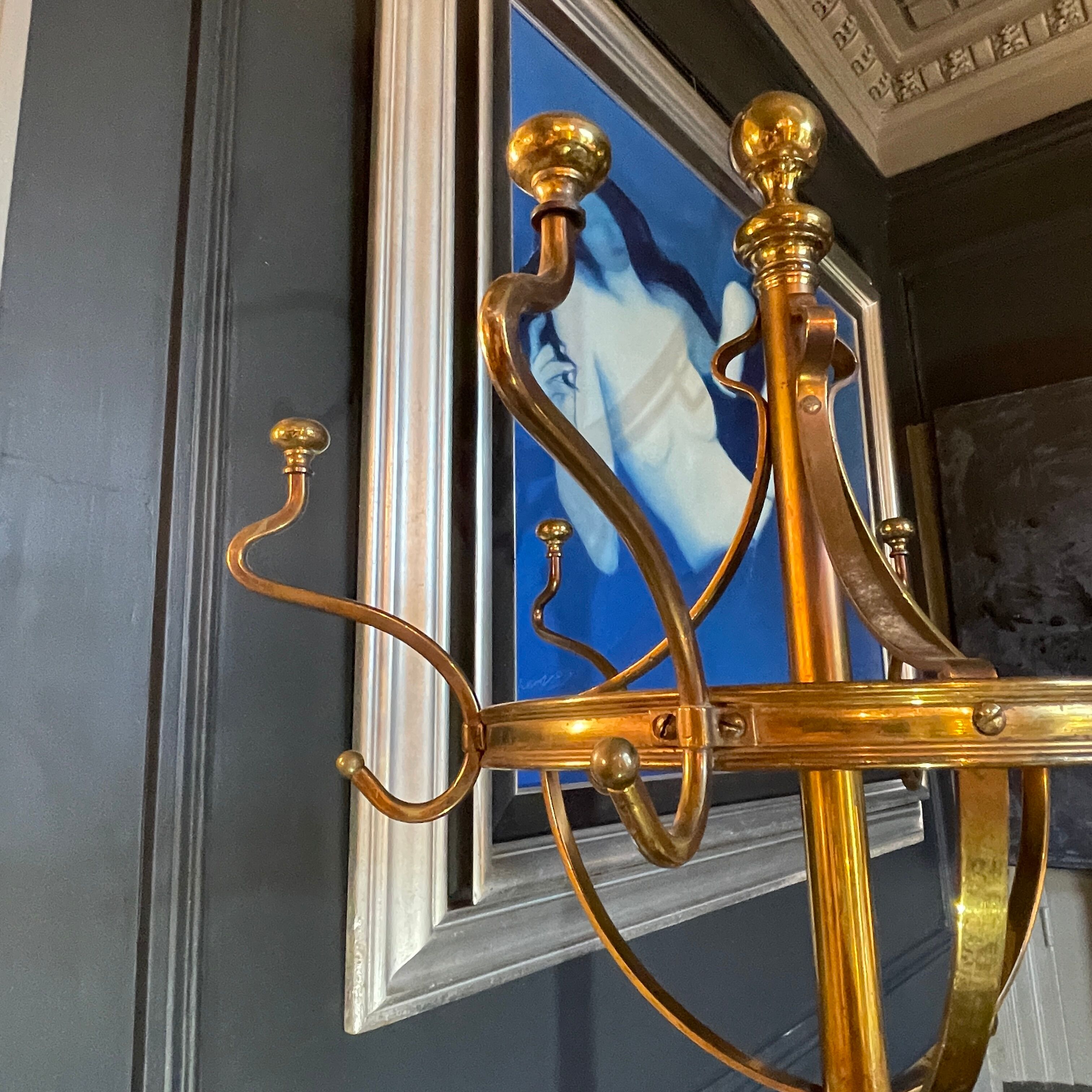 Porte manteau perroquet art nouveau arts & crafts jugendstil, bronze acier, ca 1900