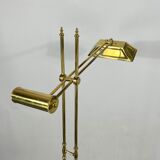 Lampadaire italien en laiton massif réglable vintage des années 70