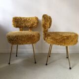 Pair of Pelfran chairs in yellow-orange moumoute