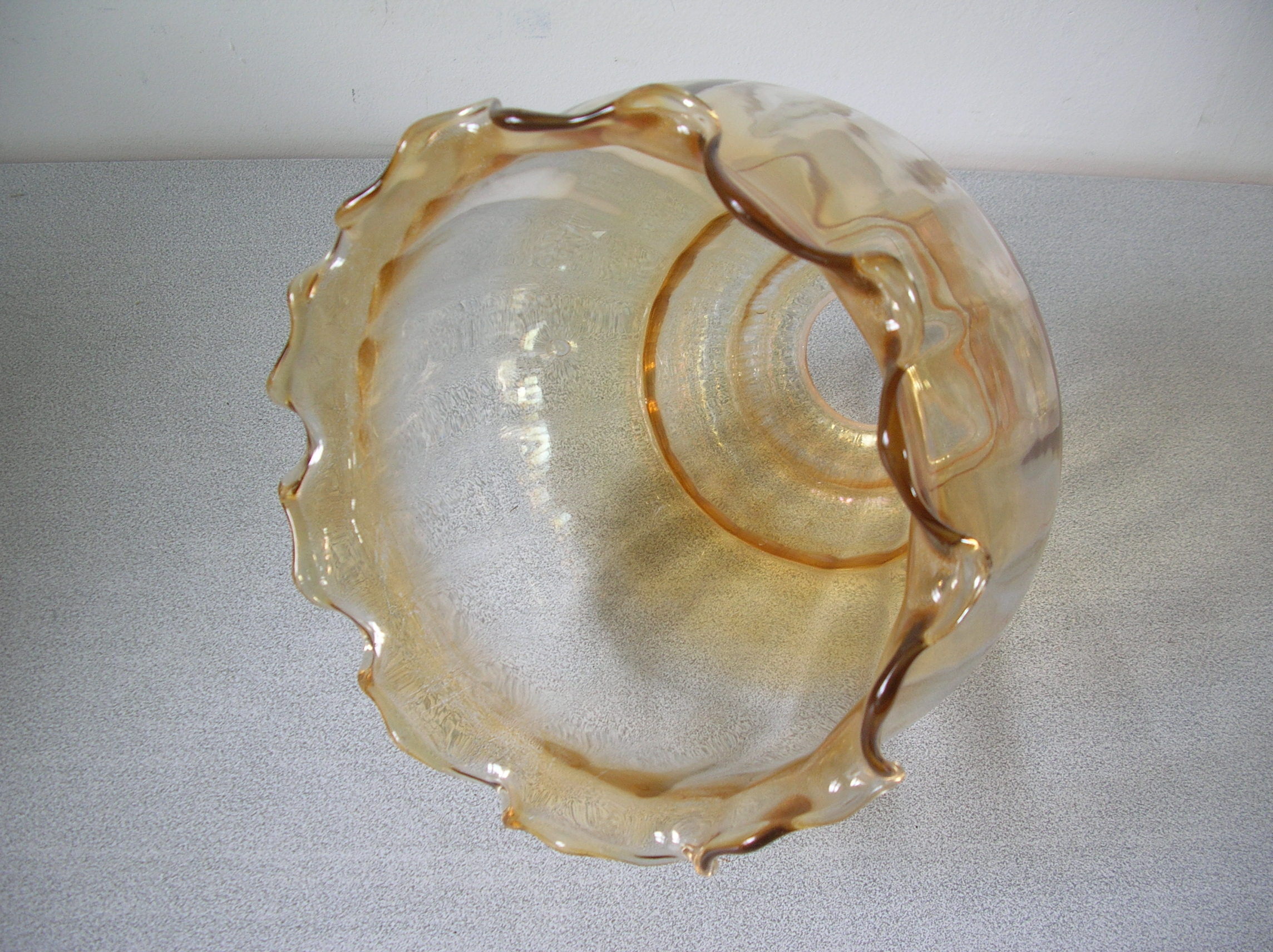 Old lampshade globe chandelier glass tulip slightly amber 19 cm
