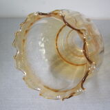 Abat jour globe lustre tulipe en verre légèrement ambré 19 cm