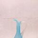 Elegant azure blue blown glass ewer vase