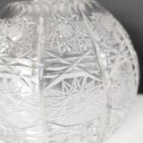 Cut crystal ball vase