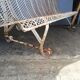 Old metal bench perforated vintage period 1950/60
