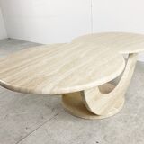 Table basse en travertin à deux niveaux, années 1970
