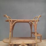 'Vallauris' rolling table in bamboo and wicker