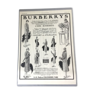 Vintage advertising to frame burberrys