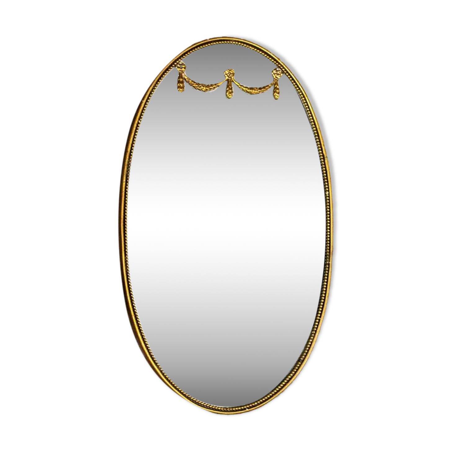 Specchio con cornice in ottone  Italia Anni '50