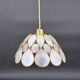Vintage pink & white capiz petal pendant light – gold-plated brass