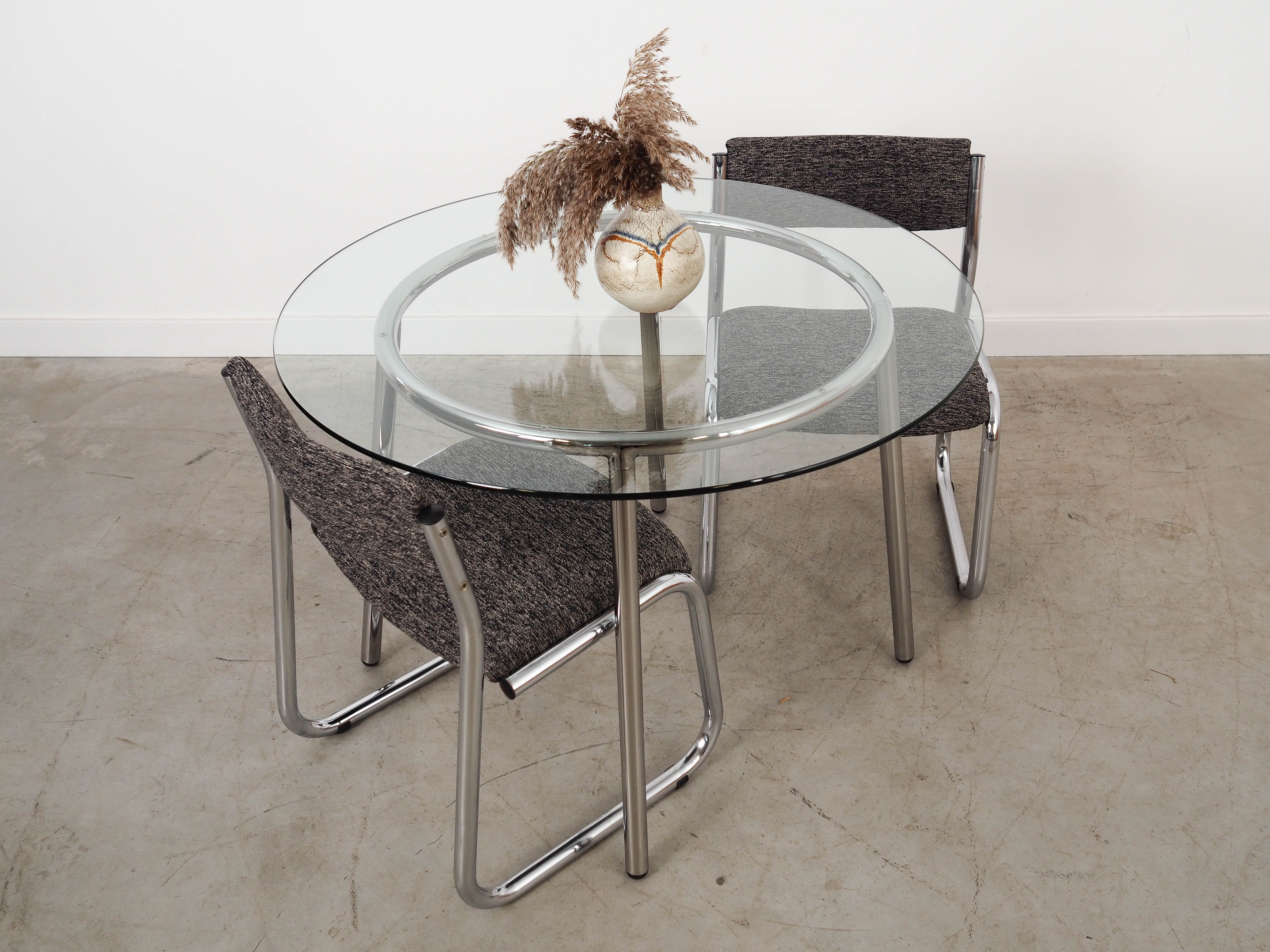 Glass table, Italian design, 1980s, made in Italy