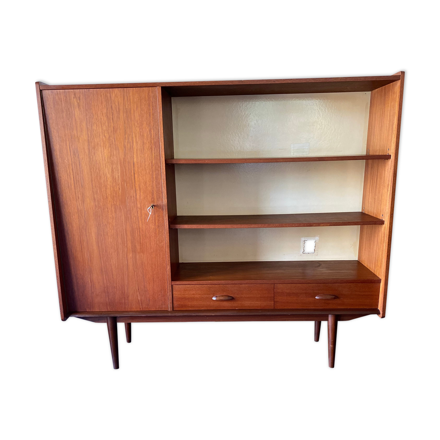 Vintage scandinavian teak high board/bookcase
