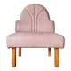 Single bar stool in pink stitched faux leather.
