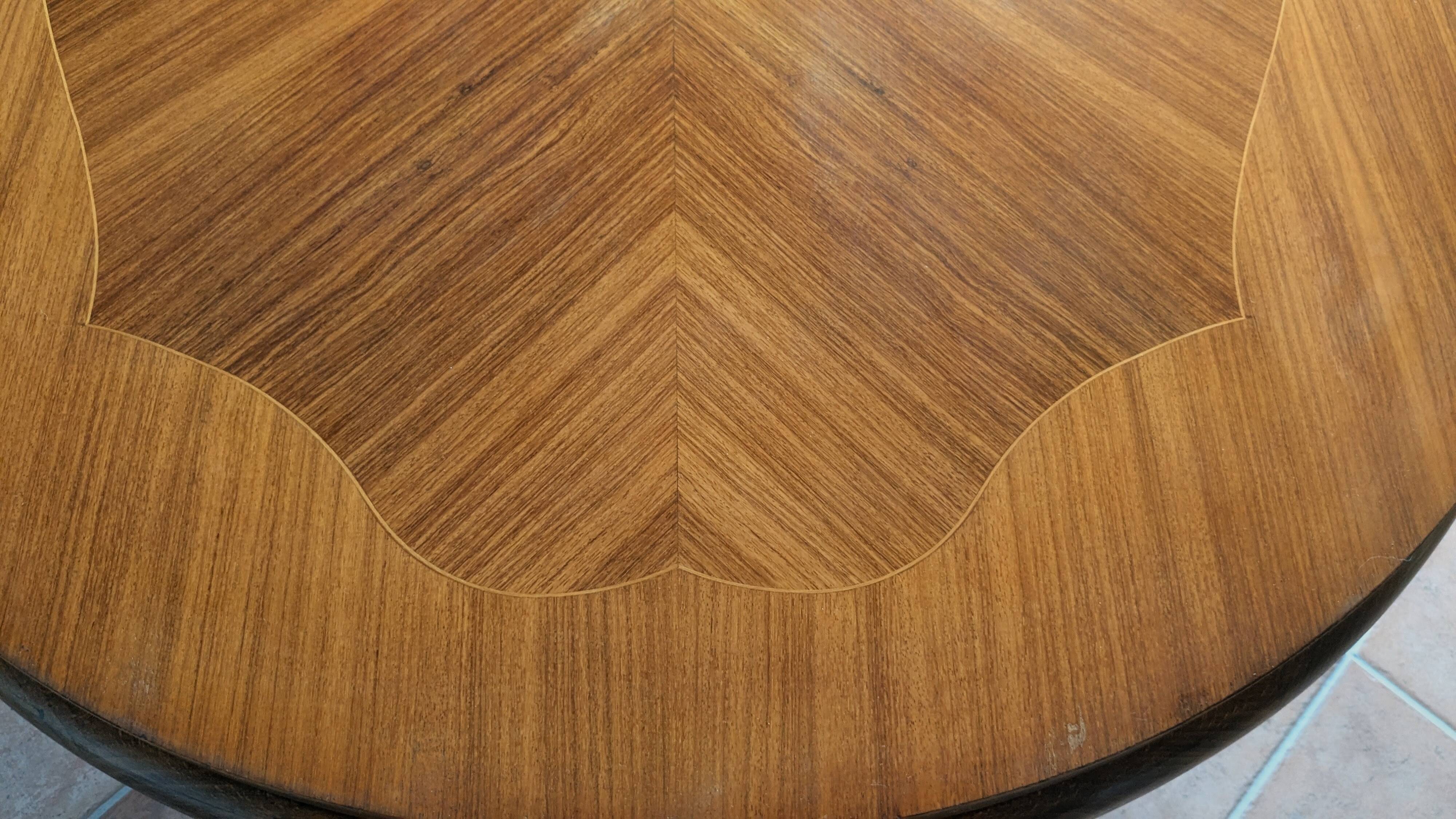 Large Vintage Dining Table 2m. Chevron Inlay