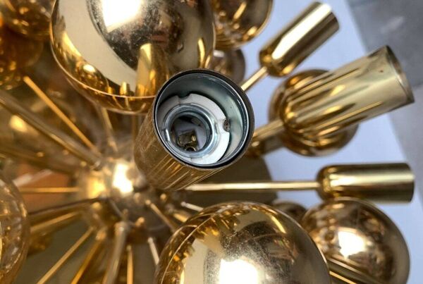 Plafonnier atomique en laiton par Dorothee Becker pour Cosack, années 1970
