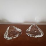 Set of 2 glass candle holders