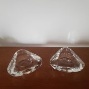 Set of 2 glass candle holders