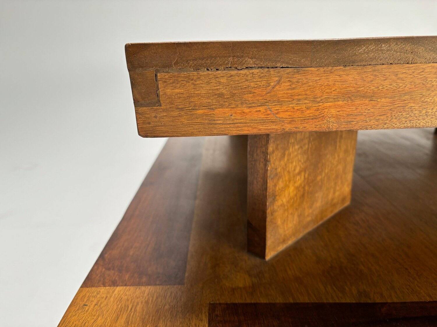 Sculptural Décon Coffee Table in Wood, Italy, 1970s