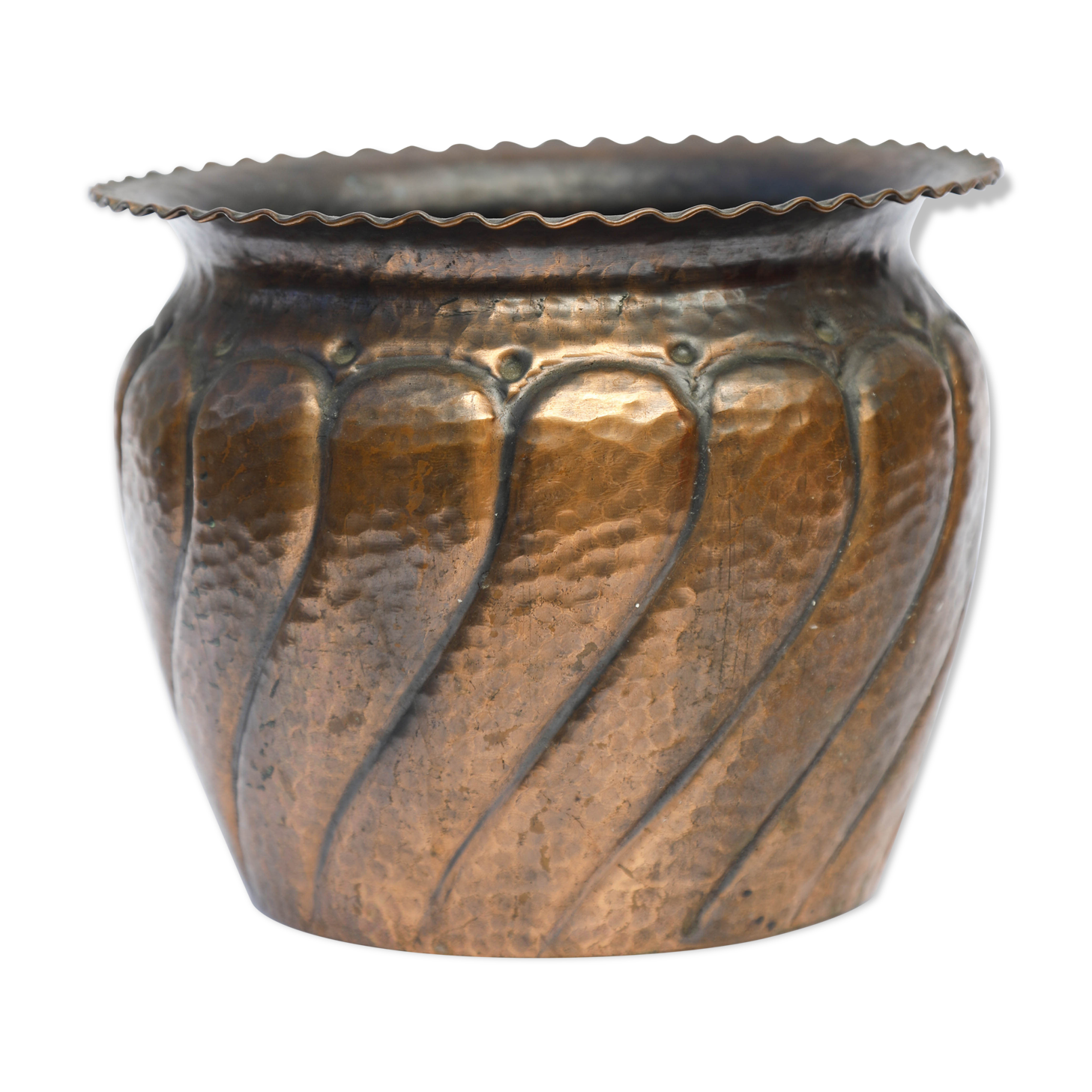 Hammered copper pot cover