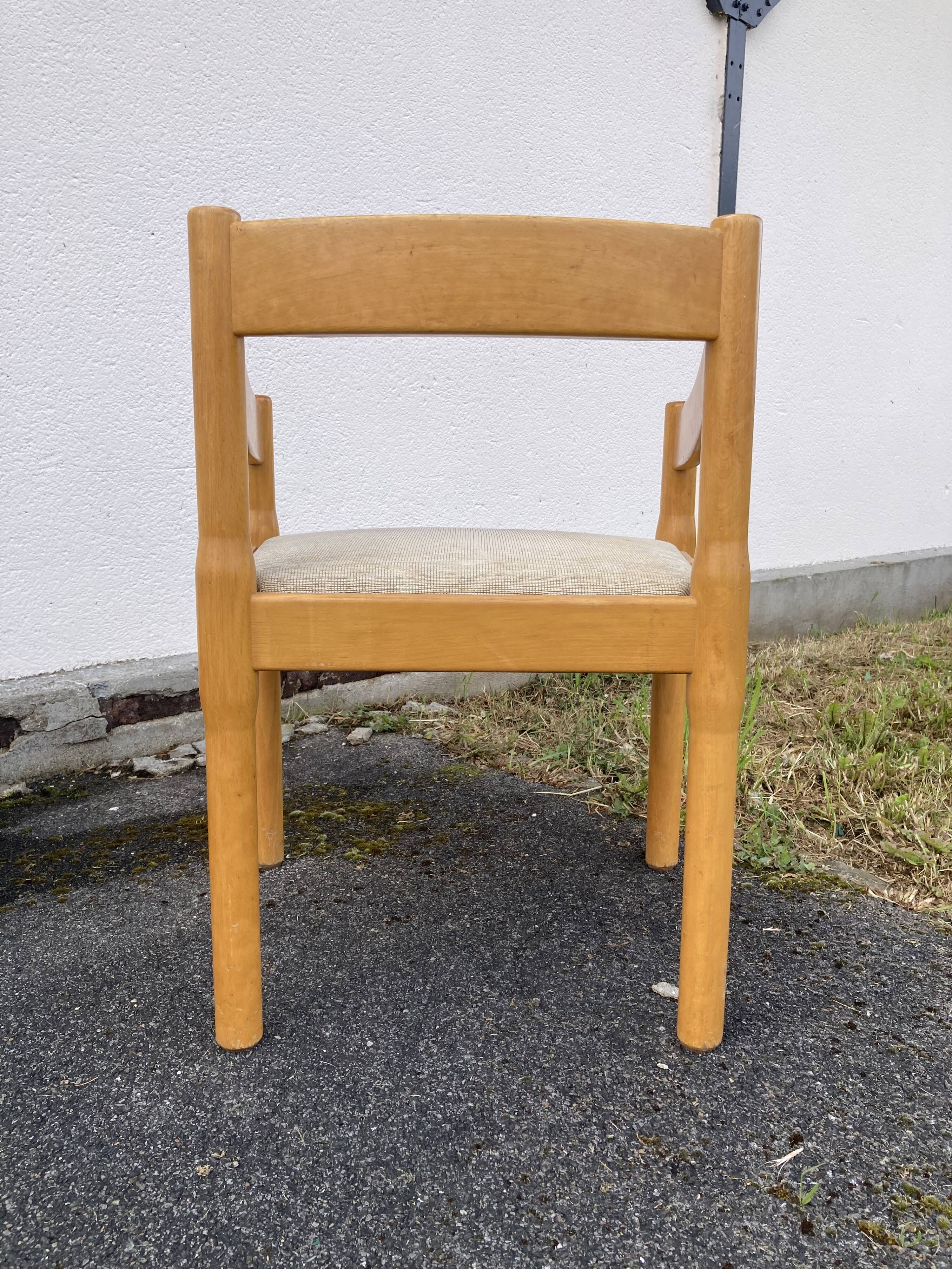 Six Carimate Cassina armchairs 1960's by Vico Magistretti