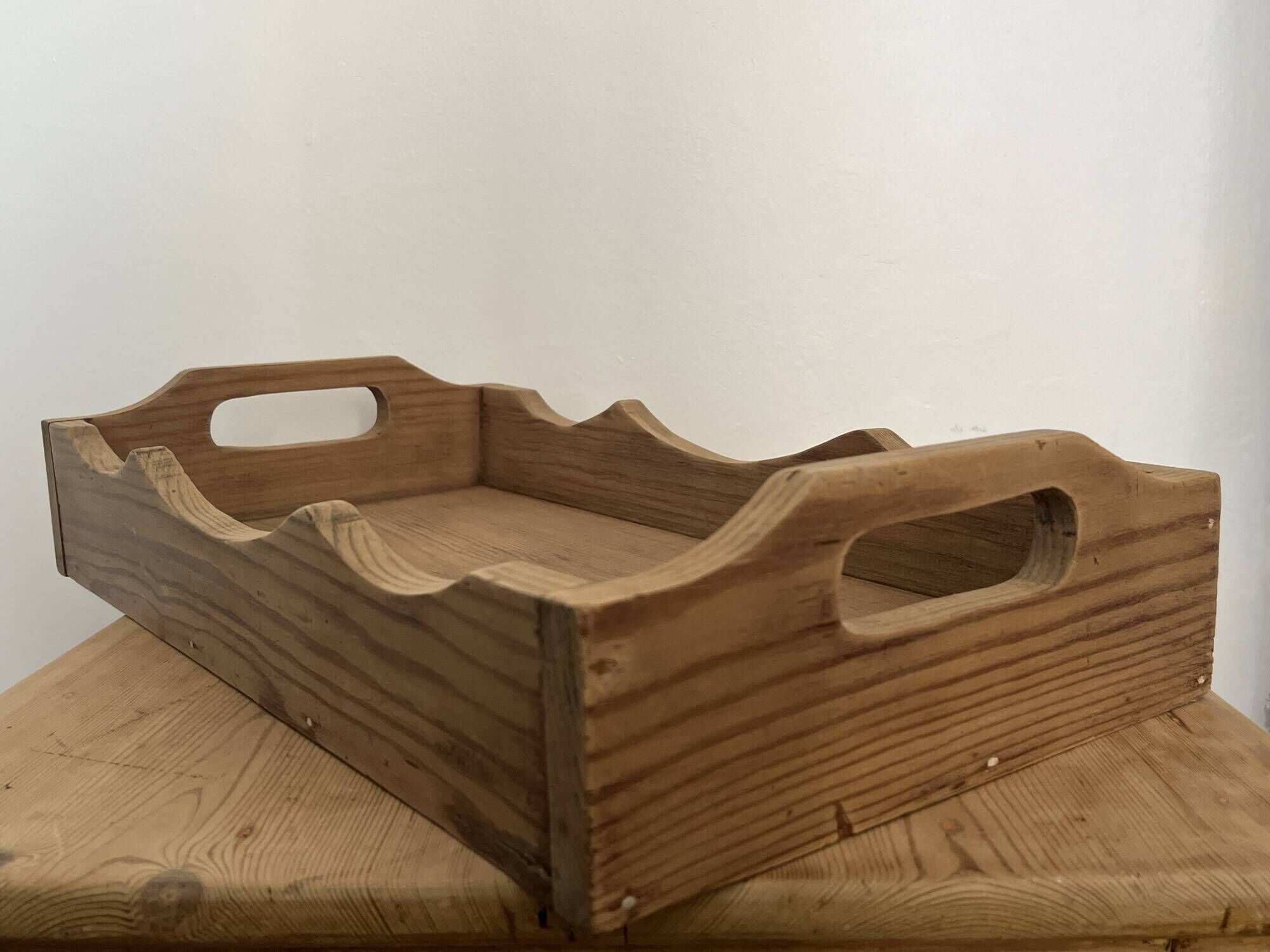 Old solid wood presentation tray