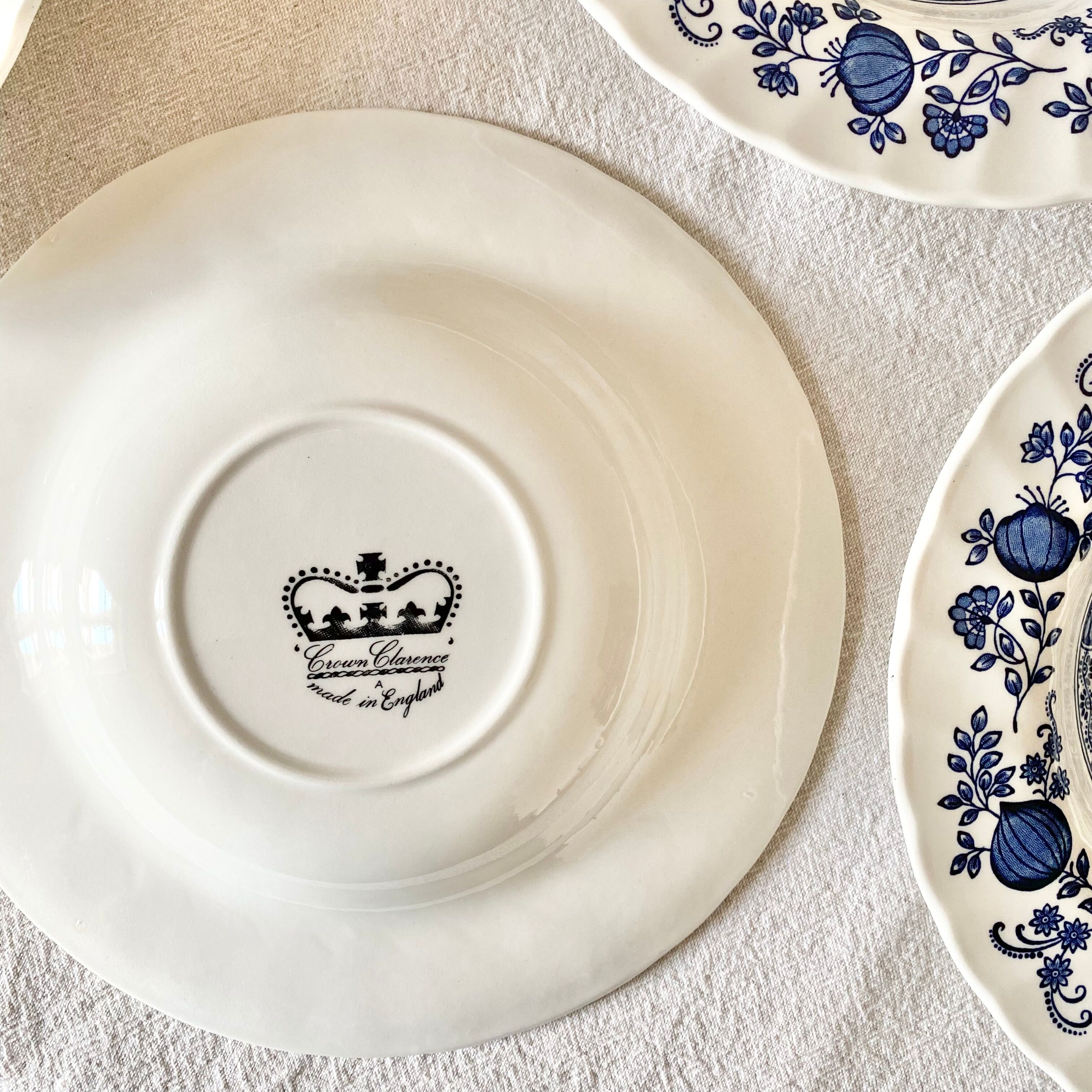 English hollow plates blue flowers