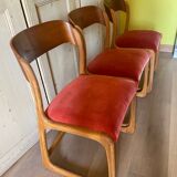 Set of 3 Baumann sled chairs