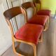 Série de 3 chaises traîneau Baumann