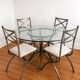 Pierre Vandel Paris – round glass table + 4 chairs, certificates