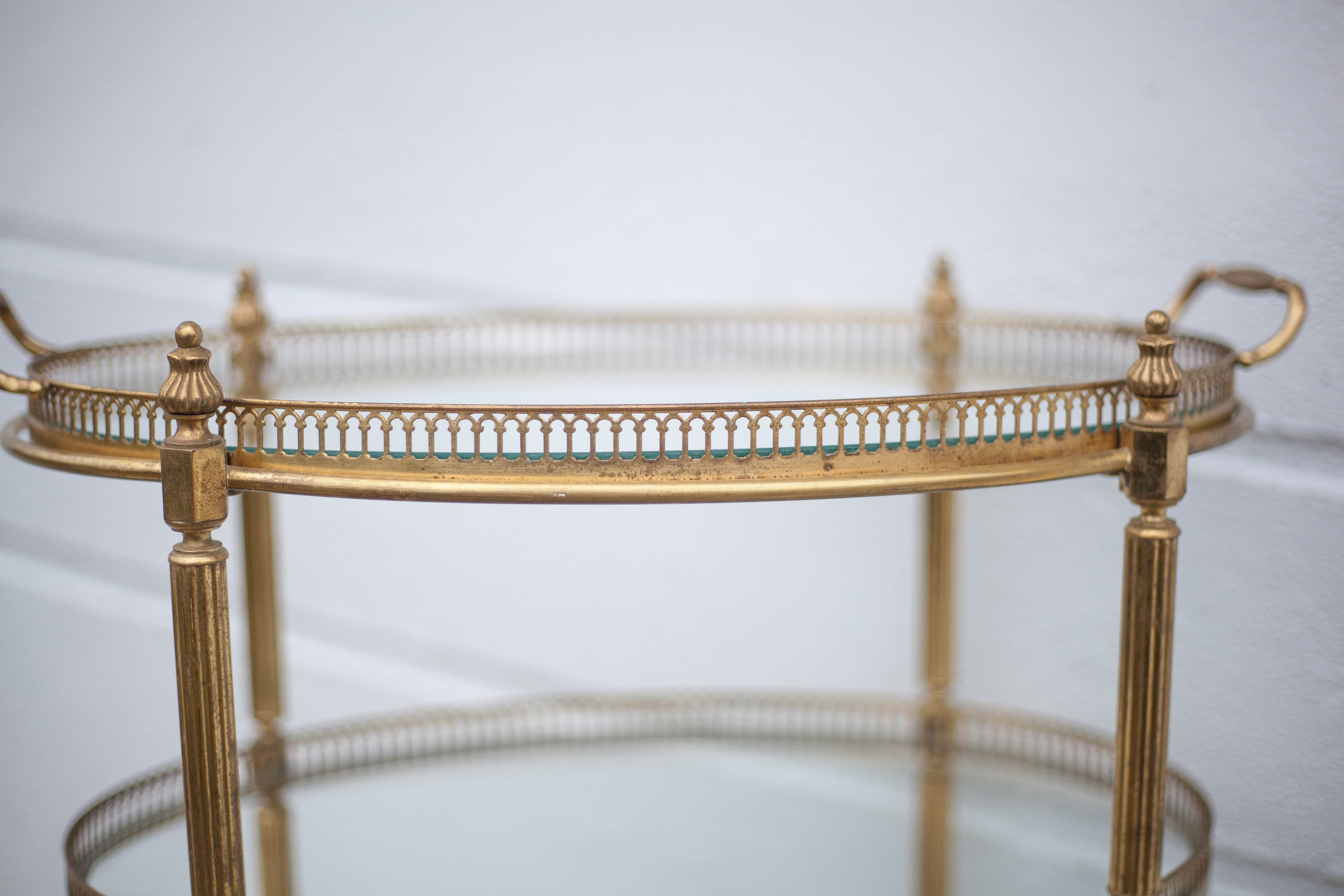 Brass service 3 floors, trolley with wheels