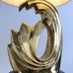Living room lamp in golden brass