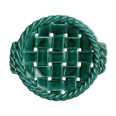 Green braided earthenware cut