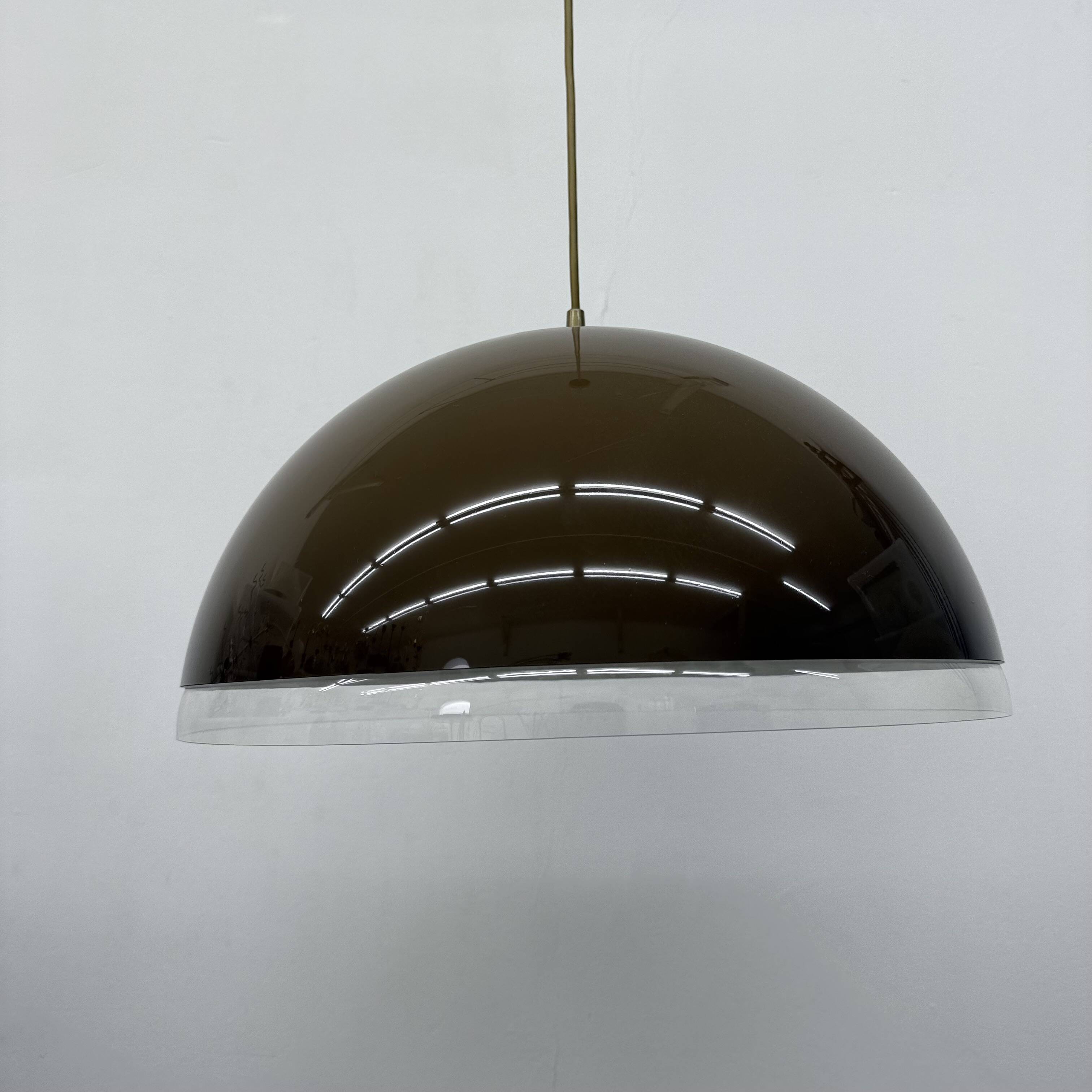 Mushroom hanging lamp brown , 1970s