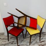 Suite of 5 vintage chair 50s