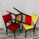 Suite of 5 vintage chair 50s