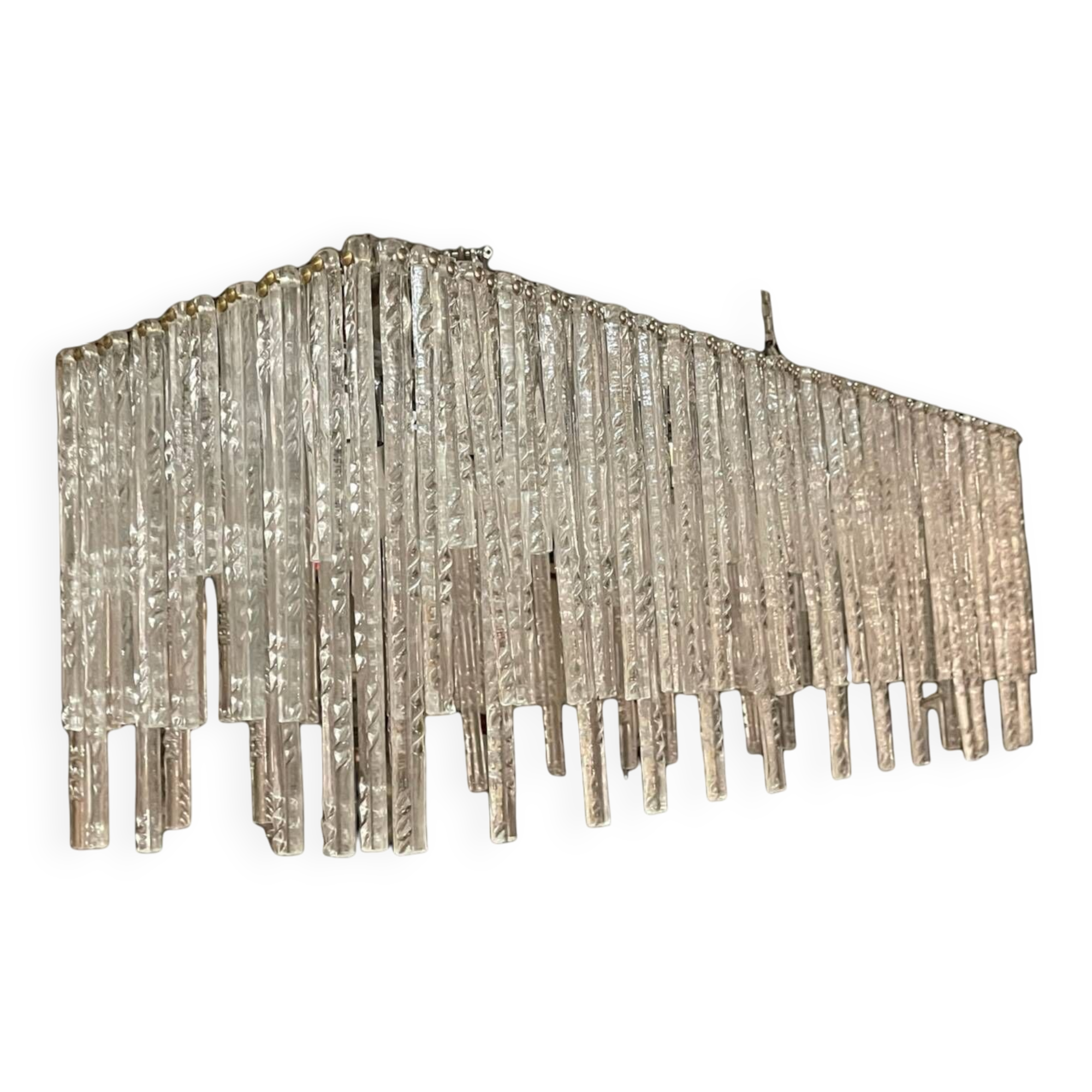 Large Rectangular Murano Glass Rod Chandelier 1980’s