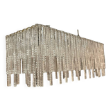 Large Rectangular Murano Glass Rod Chandelier 1980’s