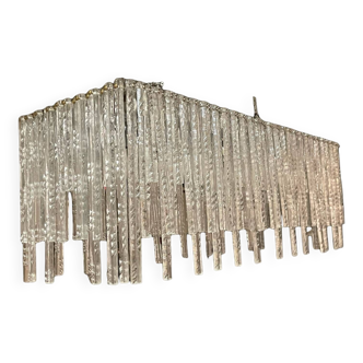 Large Rectangular Murano Glass Rod Chandelier 1980’s