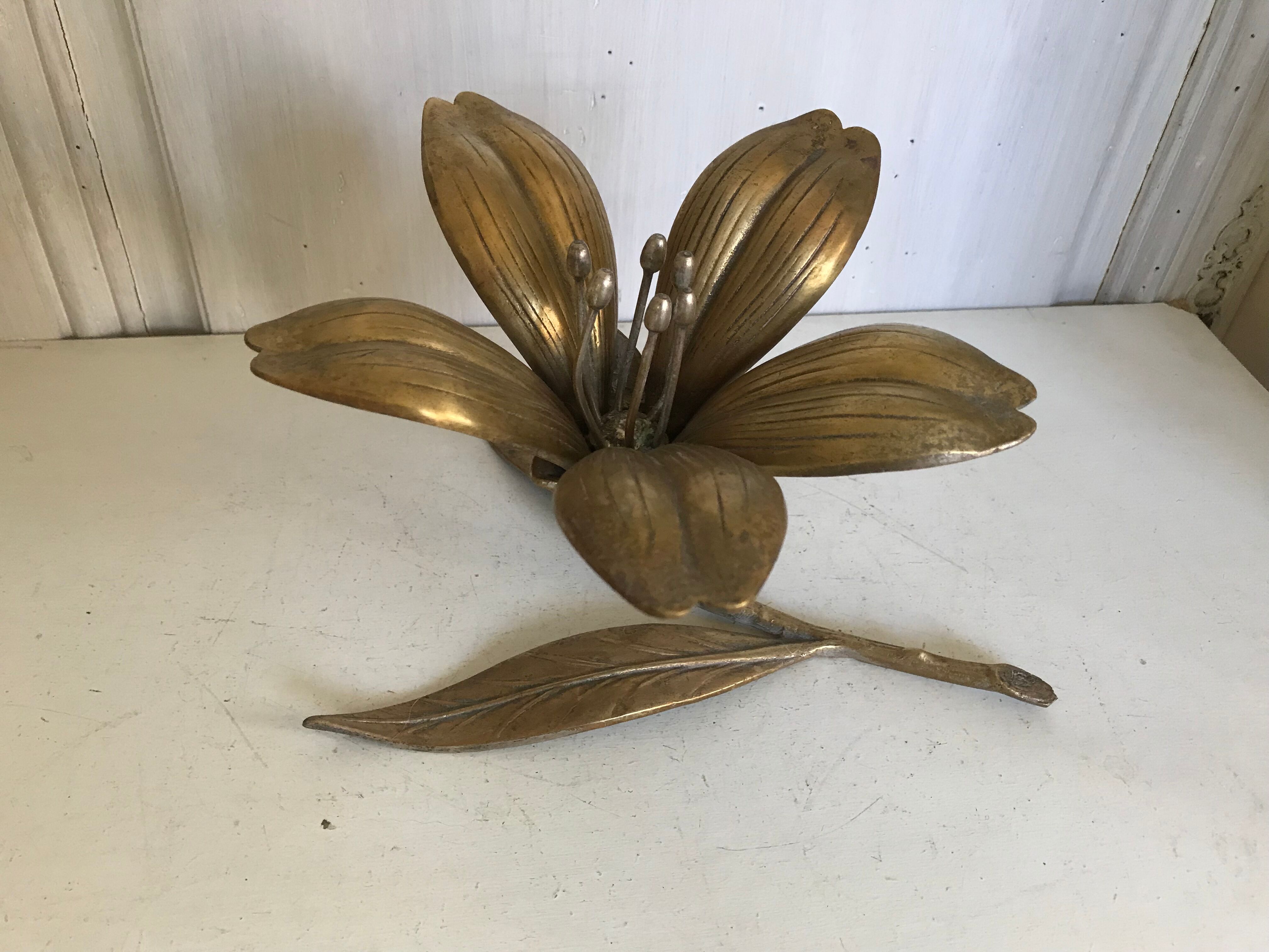 Brass flower ashtray