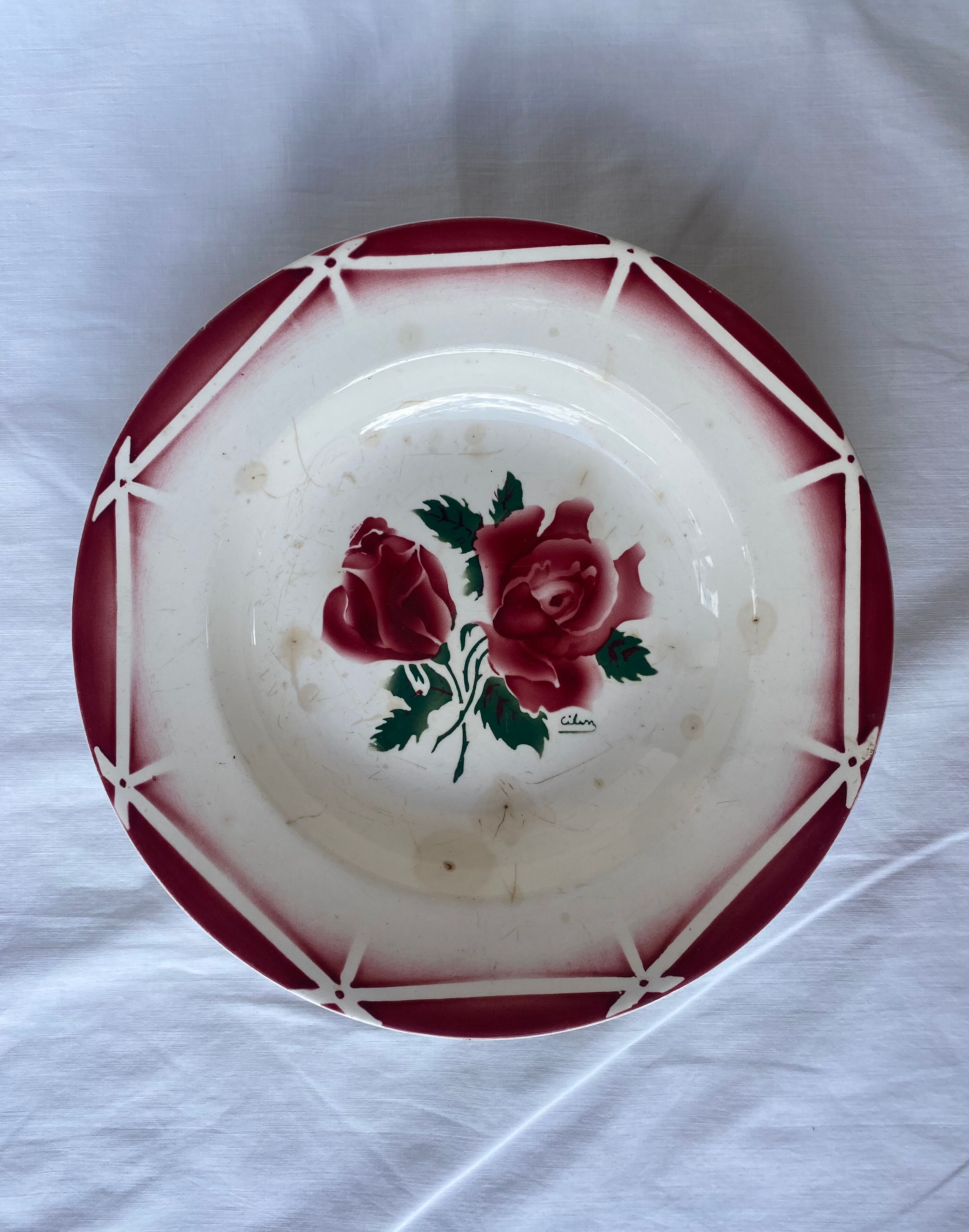 Lot 6 plates Digoin Sarreguemines