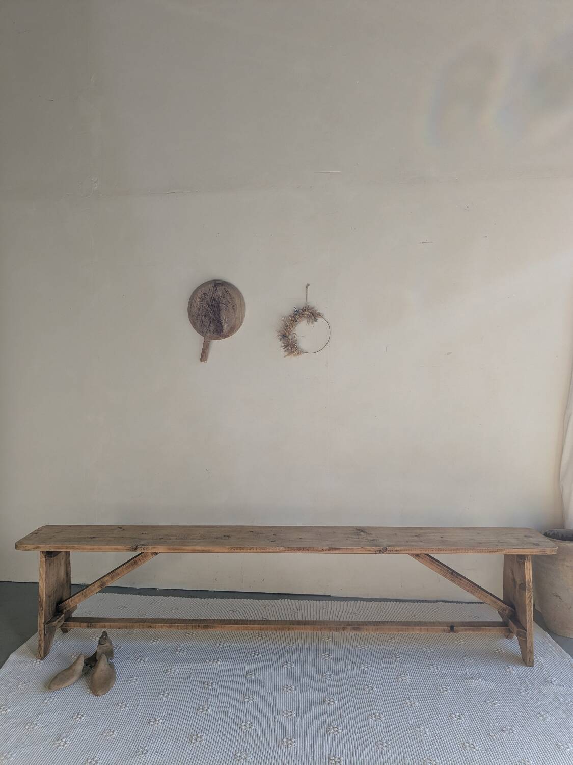 Solid wood farmhouse benches